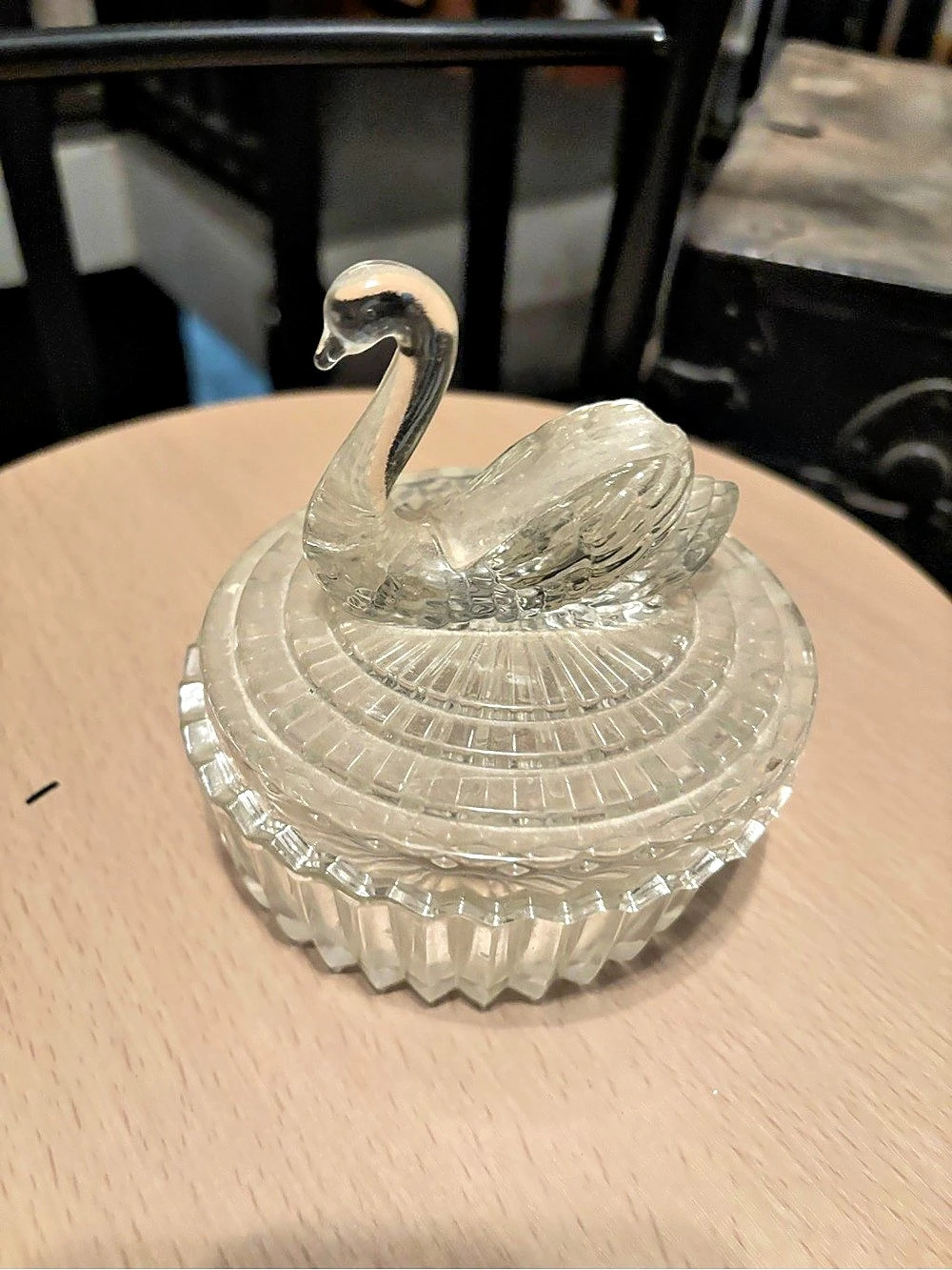 Clear Swan Glass Trinket Dish